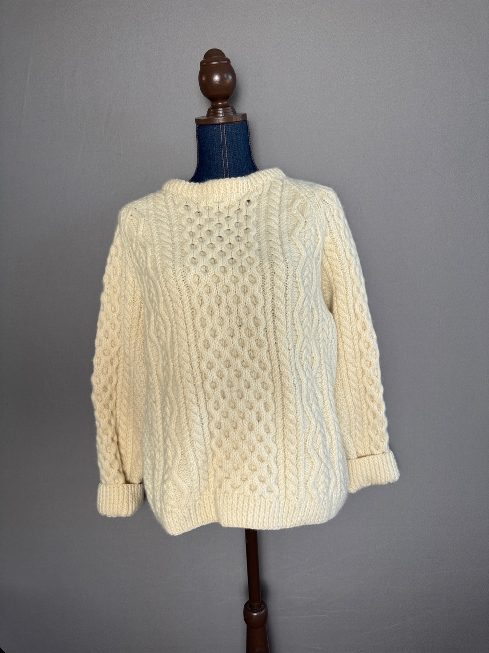 Vintage Irish Wool Sweater - Cream